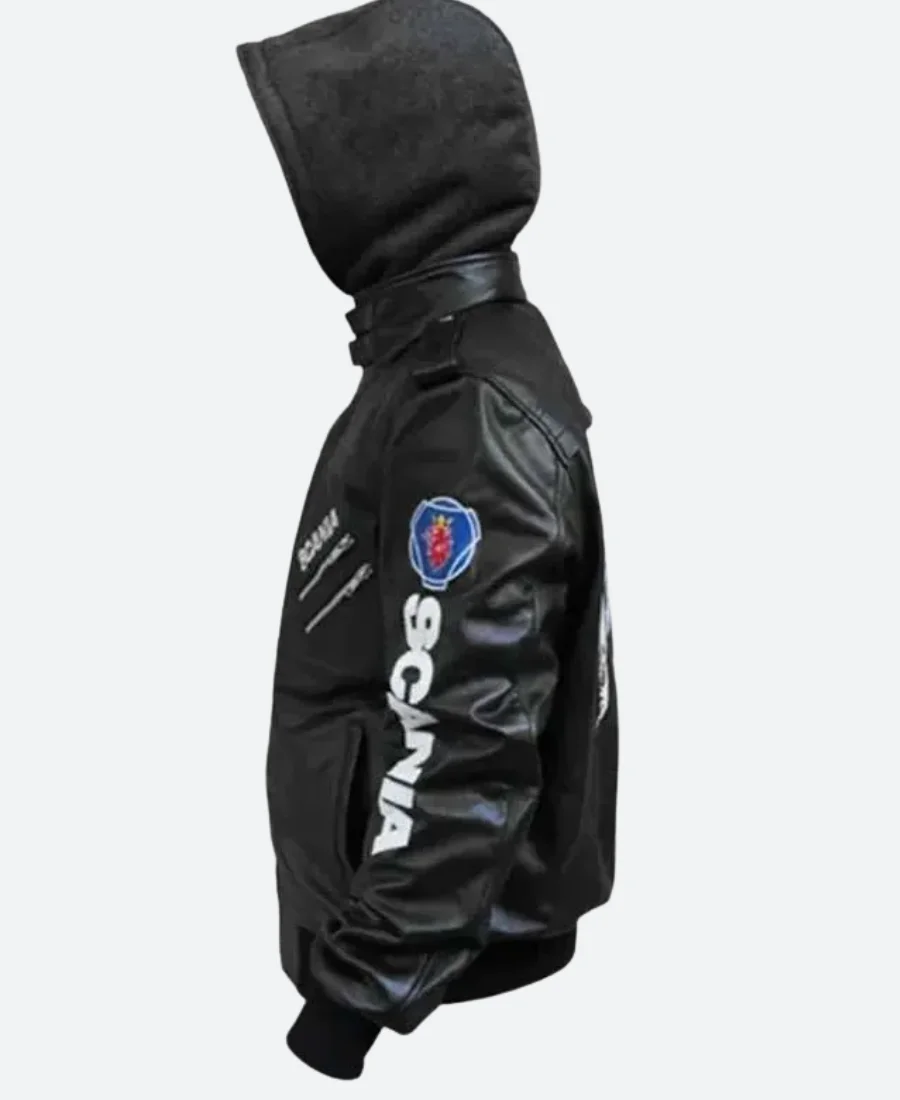 Punisher Leather Hooded Jacket Arm Image