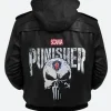 Punisher Leather Hooded Jacket Back Image