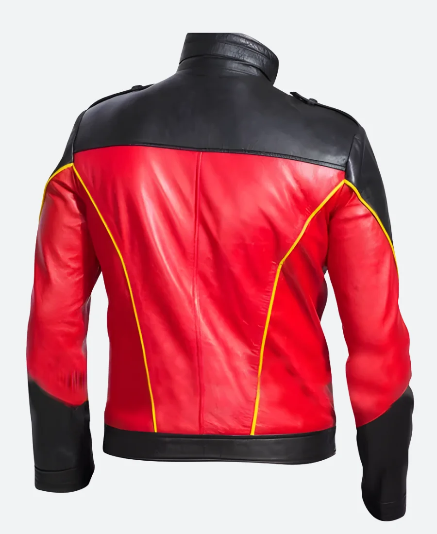 Tim Drake Robin Leather Jacket Back Image