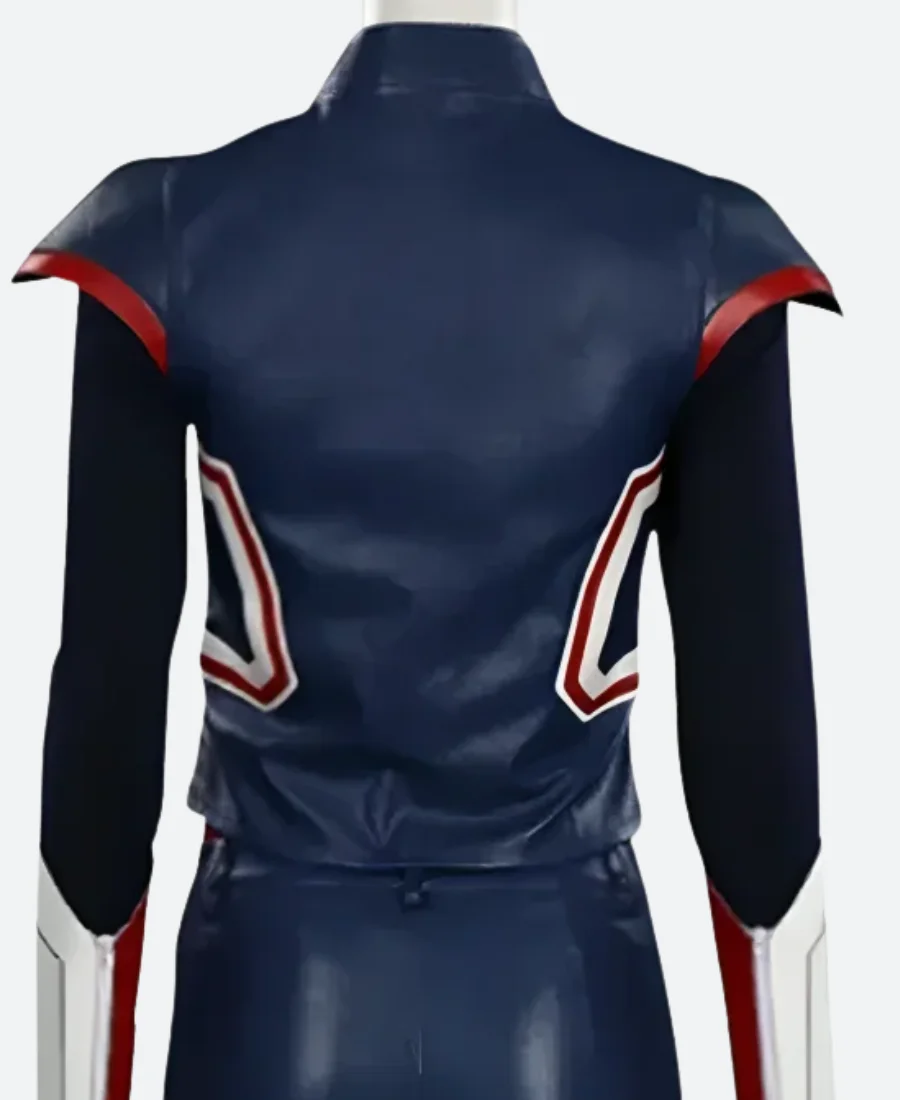 What If 2021 Peggy Carter Leather Jacket Back Image