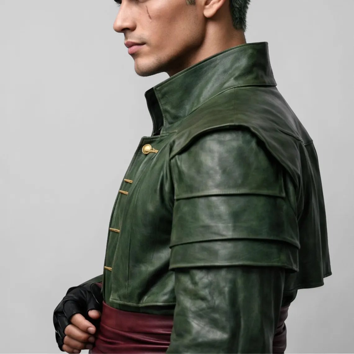 One Peice Anime Zoro Cosplay Leather Coat - Image 2