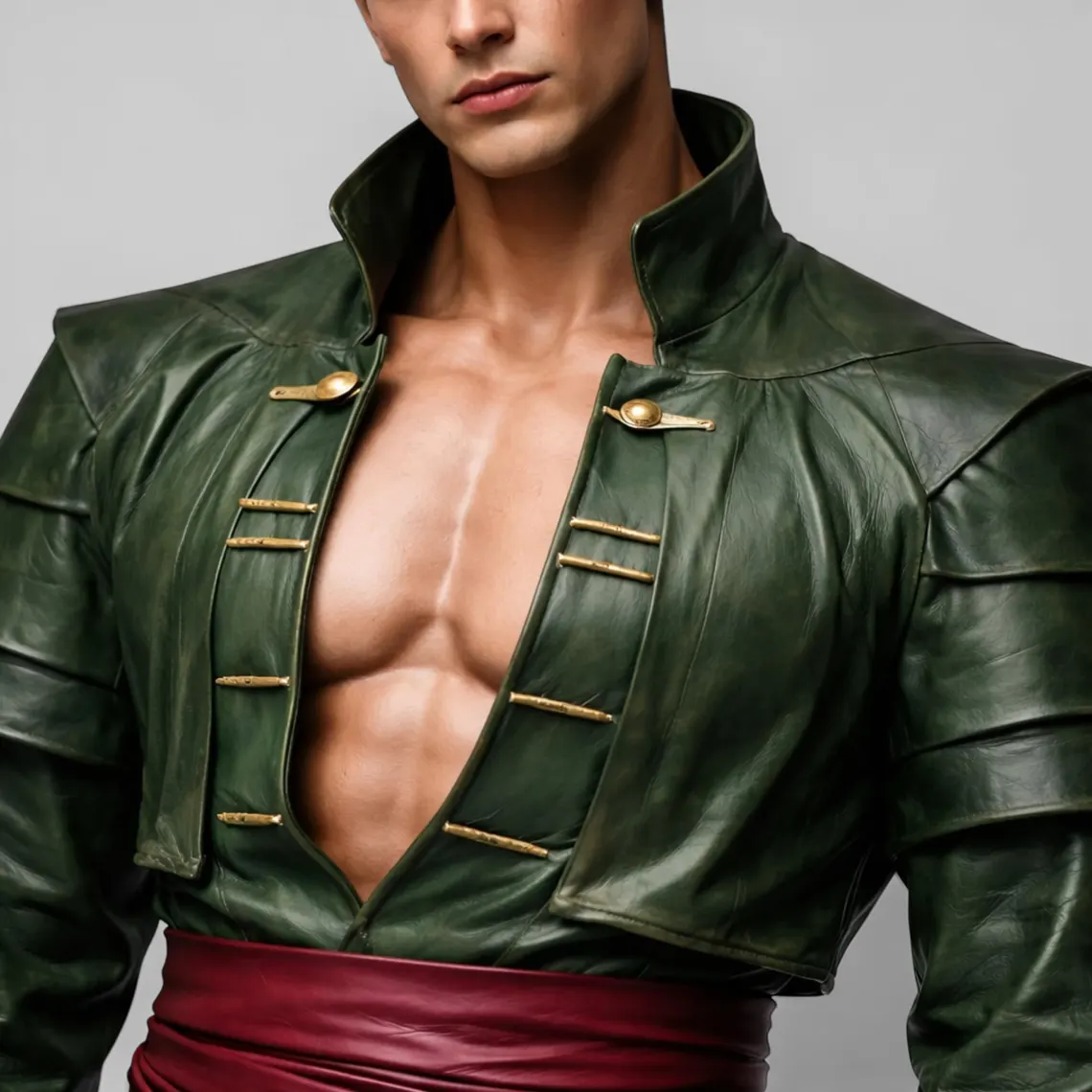 One Peice Anime Zoro Cosplay Leather Coat - Image 3